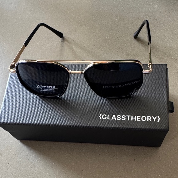 GLASSTHEORY Accessories - Black and Gold Sunglasses